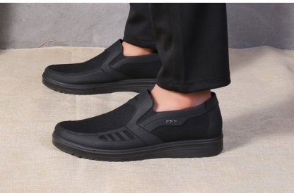 MEN'S EXTENDED WIDTH FOOT AND HEEL COMFORTABLE INSOLE NON-SLIP SNEAKERS-burnzay