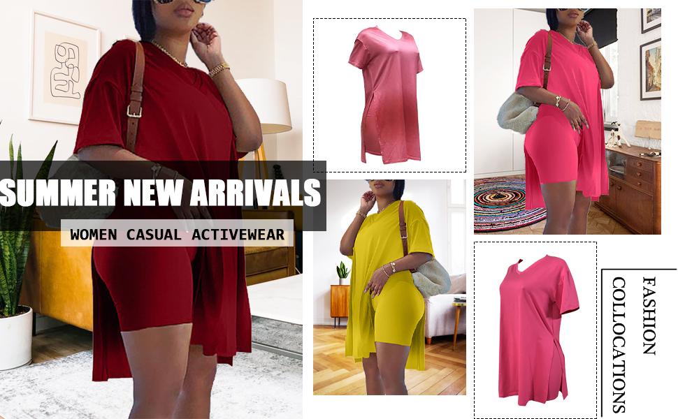 Womens 2 Piece Lounge SetsT-Shirts Topsas Biker Shorts Set Workout Reversible T racksuit S-3XL Womenswear Minimalist Shortsleeve Summer Two-Piece Set 2026 Casual Oversized Shirts Biker Shorts Matching Airport Travel Outfit Split Hem Lounge#springto Womens 2 Piece Lounge SetsT-Shirts Topsas Biker Shorts Set Workout Reversible T racksuit S-3XL Womenswear Minimalist Shortsleeve Summer Two-Piece Set 2026 Casual Oversized Shirts Biker Shorts Matching Airport Travel Outfit Split Hem Lounge#springto