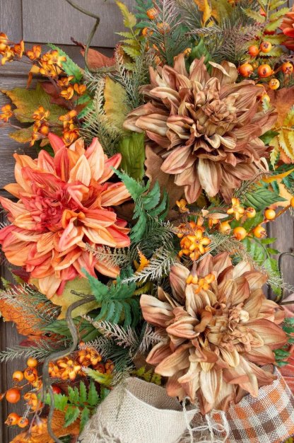 Fall Pumpkin Wreath-Rustic Grapevine Home Decor