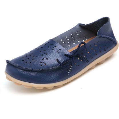 Vanccy- Leather Loafers Flats-walkjoyful