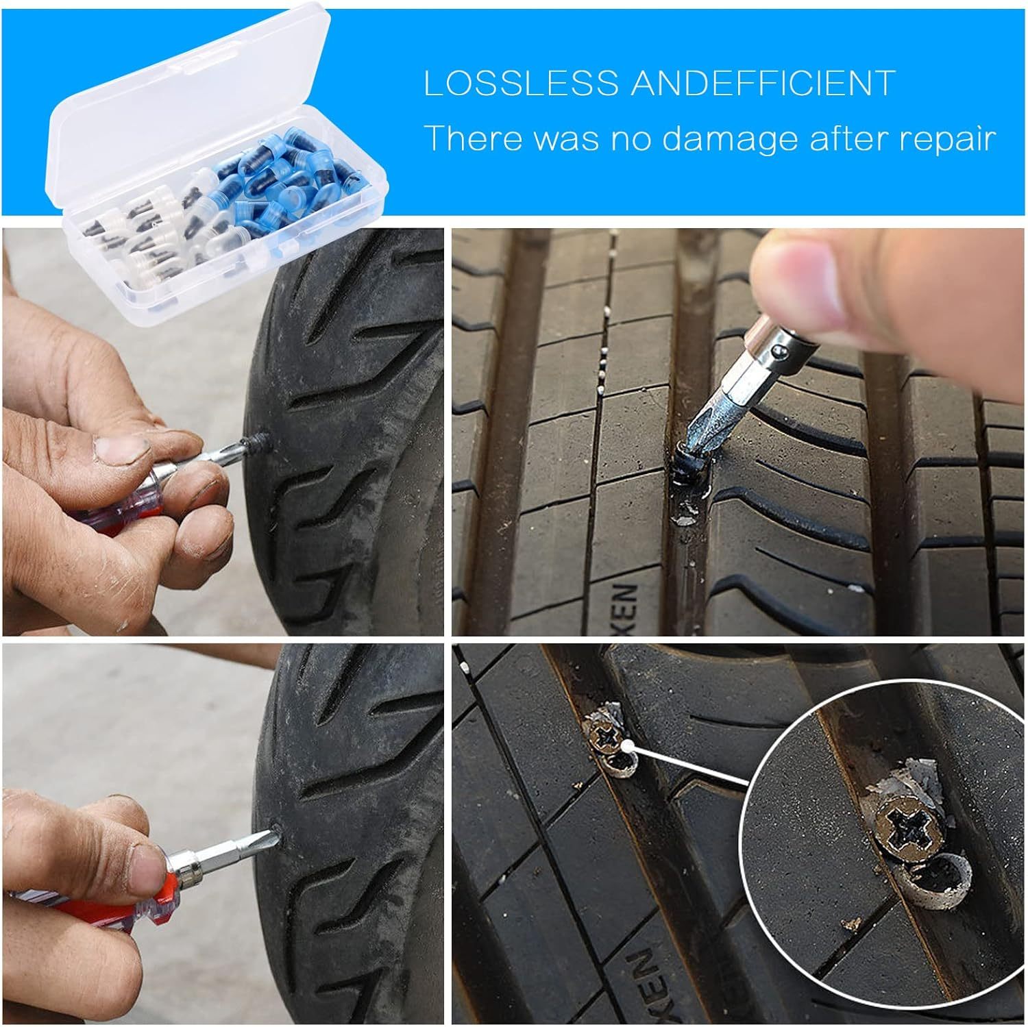 👨‍🔧Last Day 49%OFF🔥Tire Repair Rubber Nail🚚Free Screwdriver Included