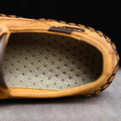 MEN'S LEATHER HAND-STITCHED CASUAL SHOES-walkjoyful