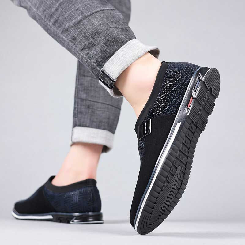 Men Business Casual Comfy Leather Slip On Shoes-burnzay