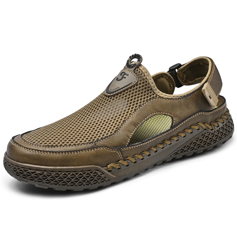 Men Handmade Genuine Leather Breathable Outdoor Sandals by GARB