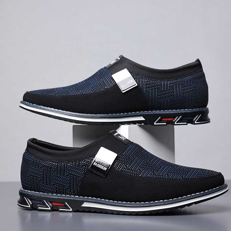 Men Business Casual Comfy Leather Slip On Shoes-burnzay