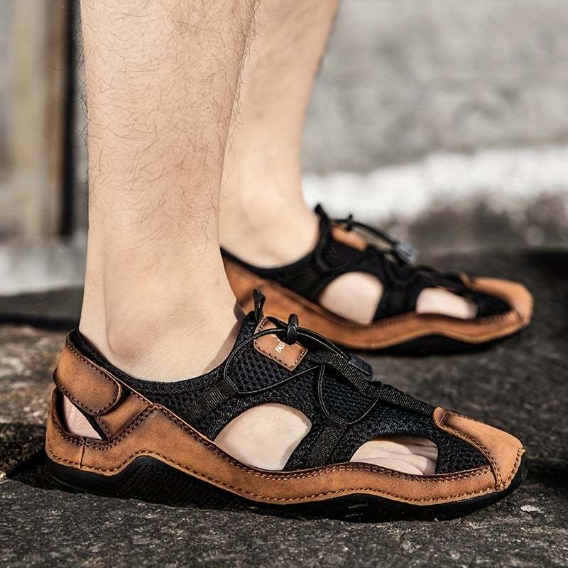 Men's Genuine Leather Non-slip Sandals - Perfect for Outdoor Walking and Hiking in Spring and Summer!-walkjoyful