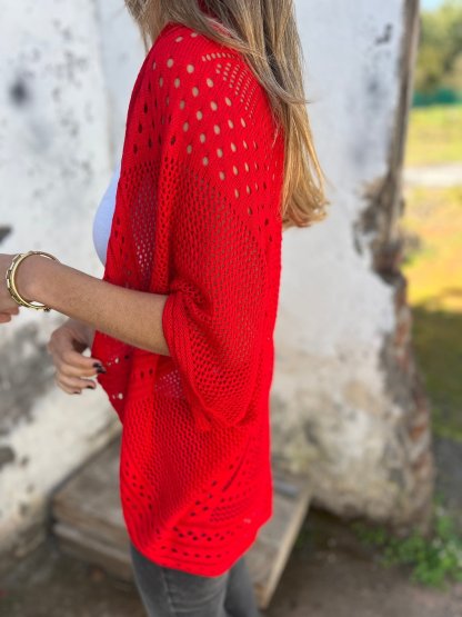 Hollow Half Sleeve Cardigan