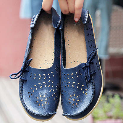 Vanccy- Leather Loafers Flats-walkjoyful