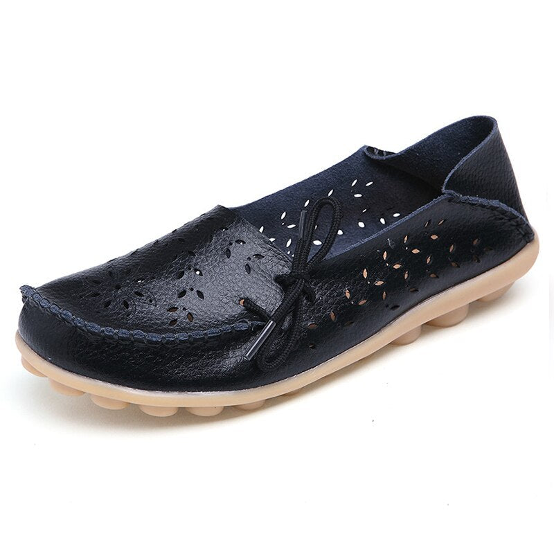 Vanccy- Leather Loafers Flats-walkjoyful