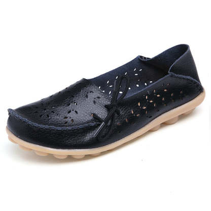Vanccy- Leather Loafers Flats-walkjoyful
