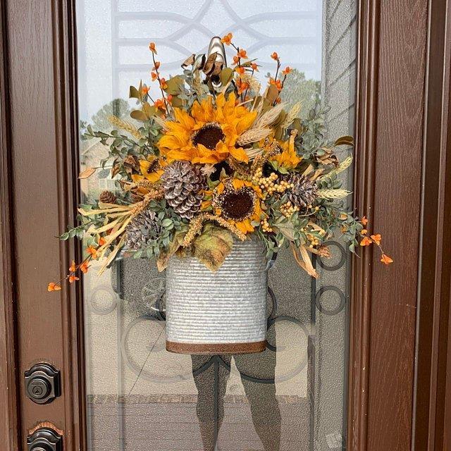 🍁Farmhouse Sunflower Door Wreath