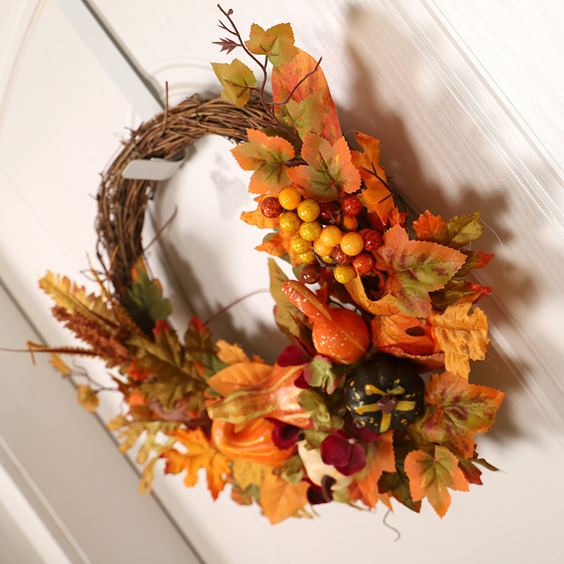 Fall Peony and Pumpkin Wreath - Year Round Wreath 9