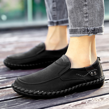MEN'S LEATHER HAND-STITCHED CASUAL SHOES-walkjoyful
