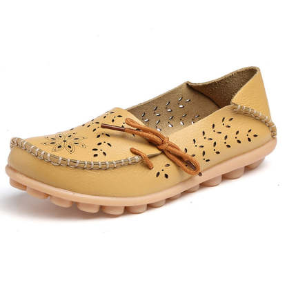 Vanccy- Leather Loafers Flats-walkjoyful