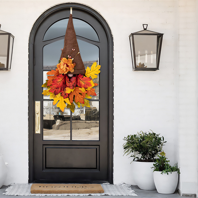 Fall Maple Gnome Front Door Hanger