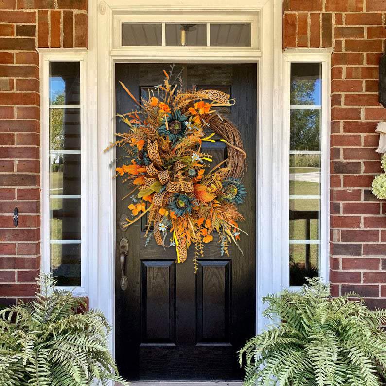 🍁EXTRA LARGE Fall Grapevine Wreath - Single or Double Door Design