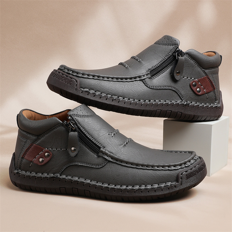 (🔥Lowest Price) Men's Waterproof Non-slip Wide Roe Handmade Cowhide Shoes Slip-on Orthopedic Shoes Driving Shoes, Suitable For Any Scene(🔥Free Orthopedic Insole)
