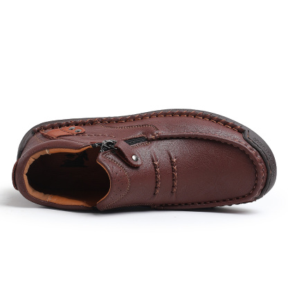 (🔥Lowest Price) Men's Waterproof Non-slip Wide Roe Handmade Cowhide Shoes Slip-on Orthopedic Shoes Driving Shoes, Suitable For Any Scene(🔥Free Orthopedic Insole)