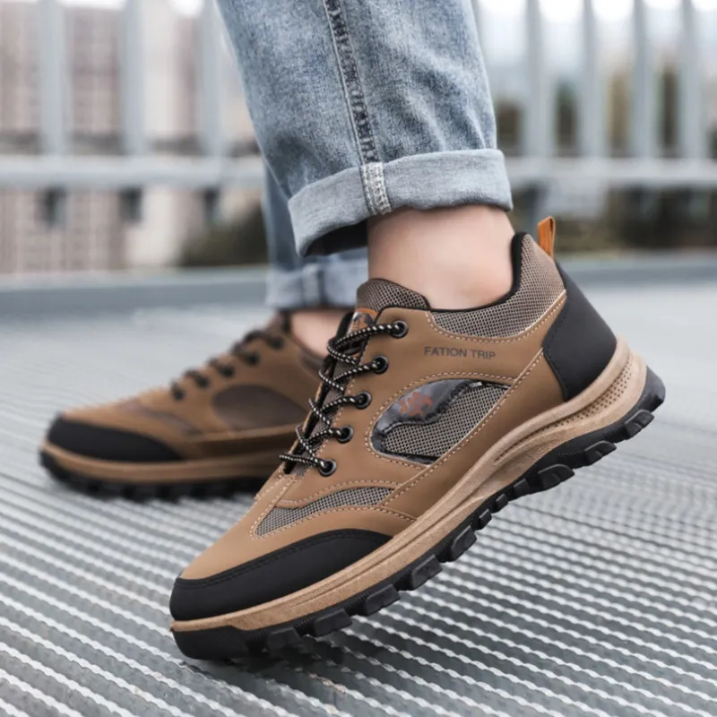 Men's Thickened Sole Elastic Collar Orthopedic Insole Comfortable Outdoor Shoes Casual Shoes-walkjoyful