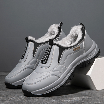 (e??��Best Selling) Men's Comfortable Waterproof Orthopedic Walking Shoes Plus Velvet Shoes