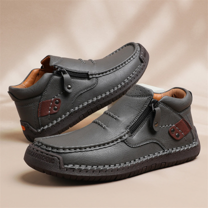 (🔥Lowest Price) Men's Waterproof Non-slip Wide Roe Handmade Cowhide Shoes Slip-on Orthopedic Shoes Driving Shoes, Suitable For Any Scene(🔥Free Orthopedic Insole)