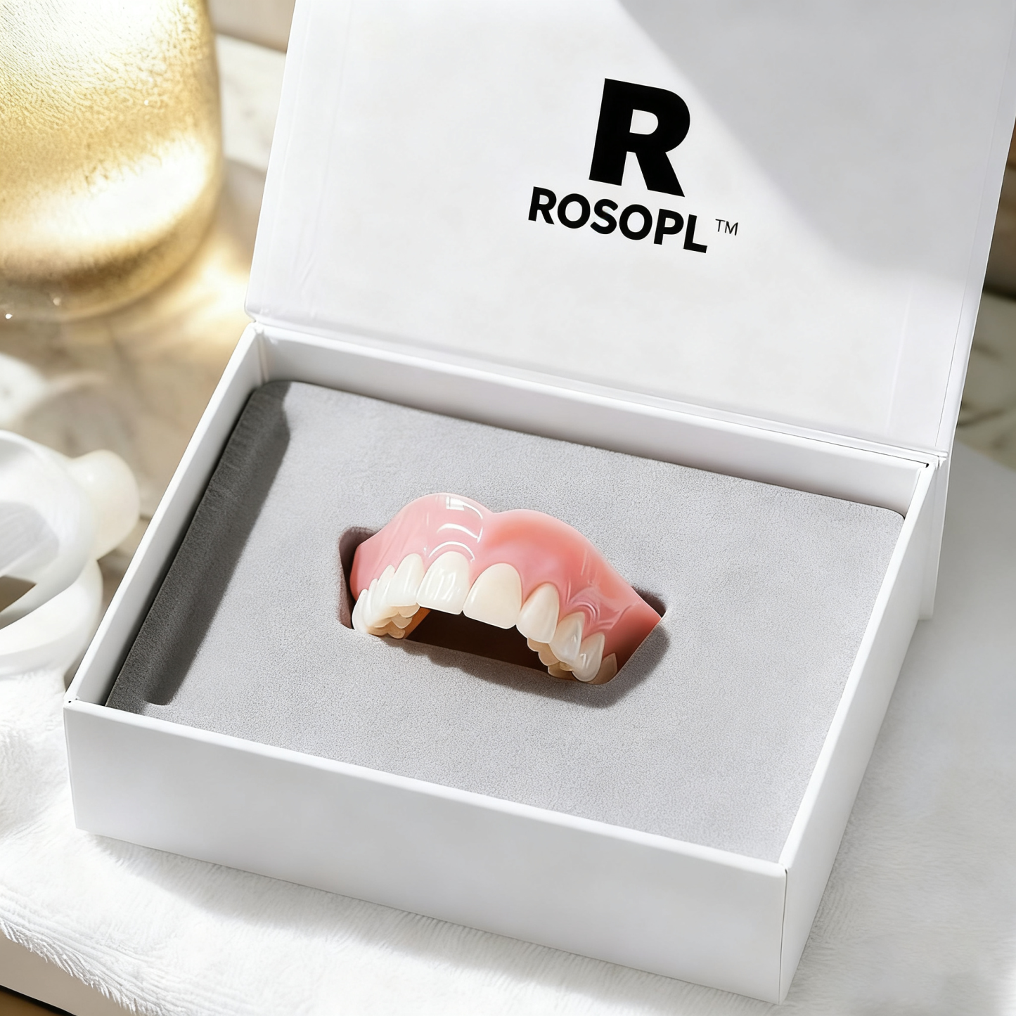 ROSOPL DENTURES-Boil-and-Bite Functional Denture, Self-fit at Home, Fully Adjustable for Narrow or Wide Arches, Long or Short-term Solution, Eat, Drink and Smile Confidently