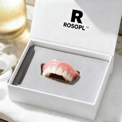 ROSOPL DENTURES-Boil-and-Bite Functional Denture, Self-fit at Home, Fully Adjustable for Narrow or Wide Arches, Long or Short-term Solution, Eat, Drink and Smile Confidently