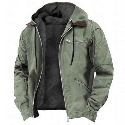 Men's Simple Fashion Hooded Street Retro Jacket