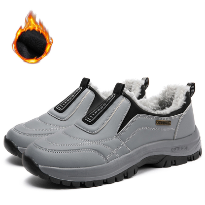 (e??��Best Selling) Men's Comfortable Waterproof Orthopedic Walking Shoes Plus Velvet Shoes