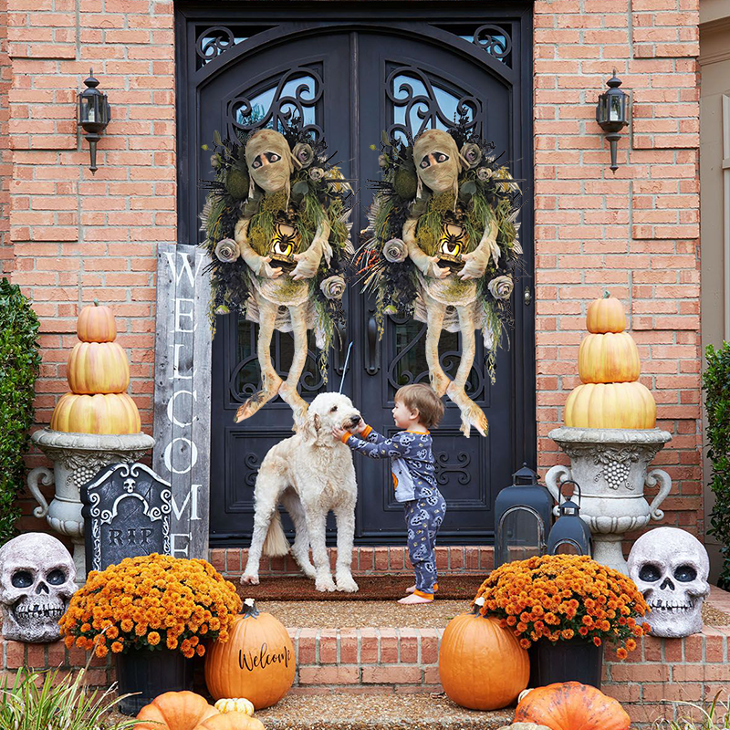 💀Mummy Halloween Wreath