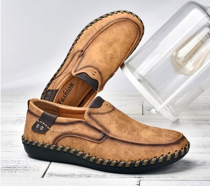 🔥Hot Sale🎁--60% OFF 🎉Mens Handmade Side Zipper Casual Comfy Leather Slip On Loafer-burnzay