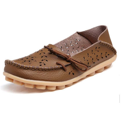 Vanccy- Leather Loafers Flats-walkjoyful