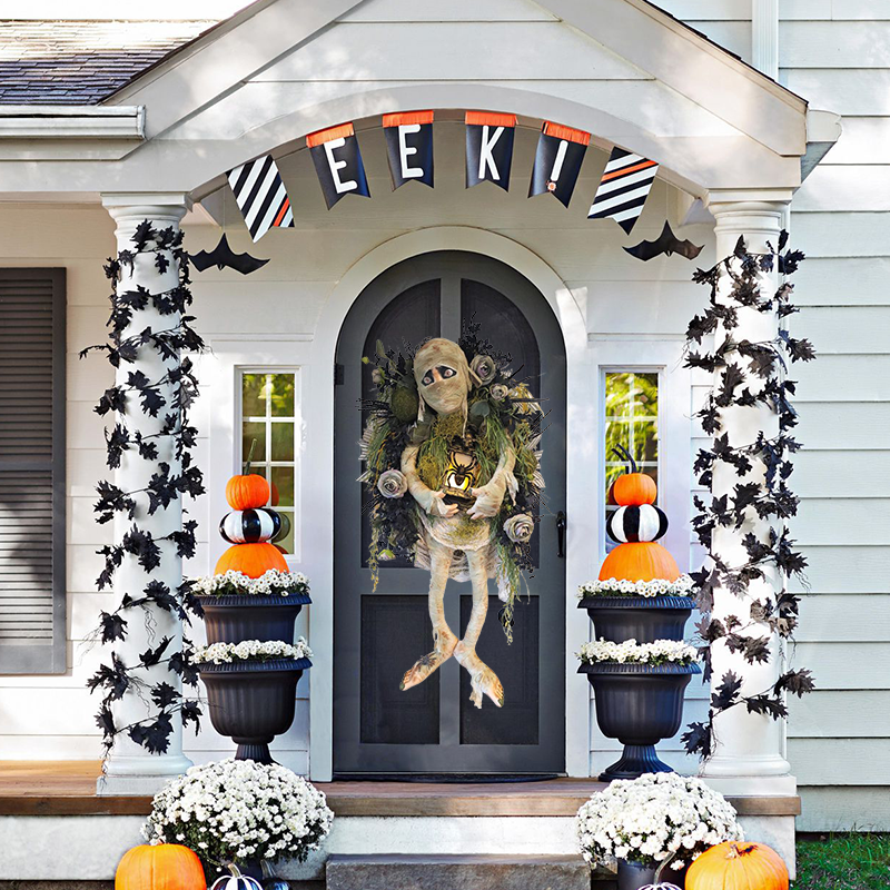 💀Mummy Halloween Wreath