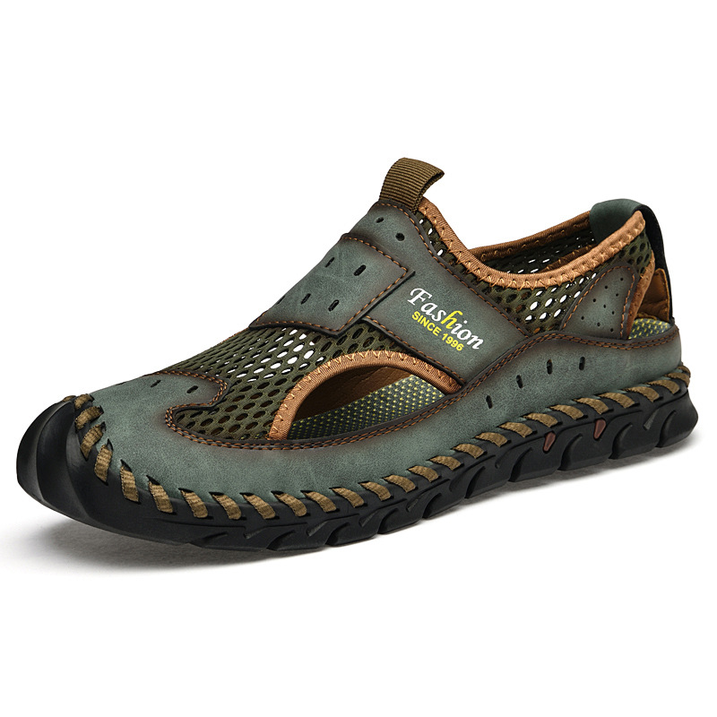  Men's handmade genuine leather ultra-light slip-on shoes