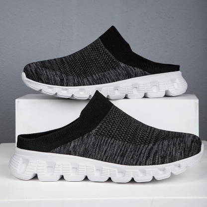 MEN'S SUMMER CASUAL FLYING WOVEN BREATHABLE HALF SLIPPERS