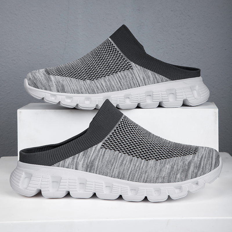 MEN'S SUMMER CASUAL FLYING WOVEN BREATHABLE HALF SLIPPERS