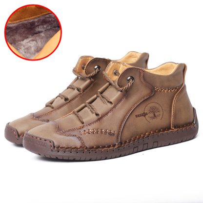 Men Vintage Hand Stitching Comfort Soft Leather Shoes