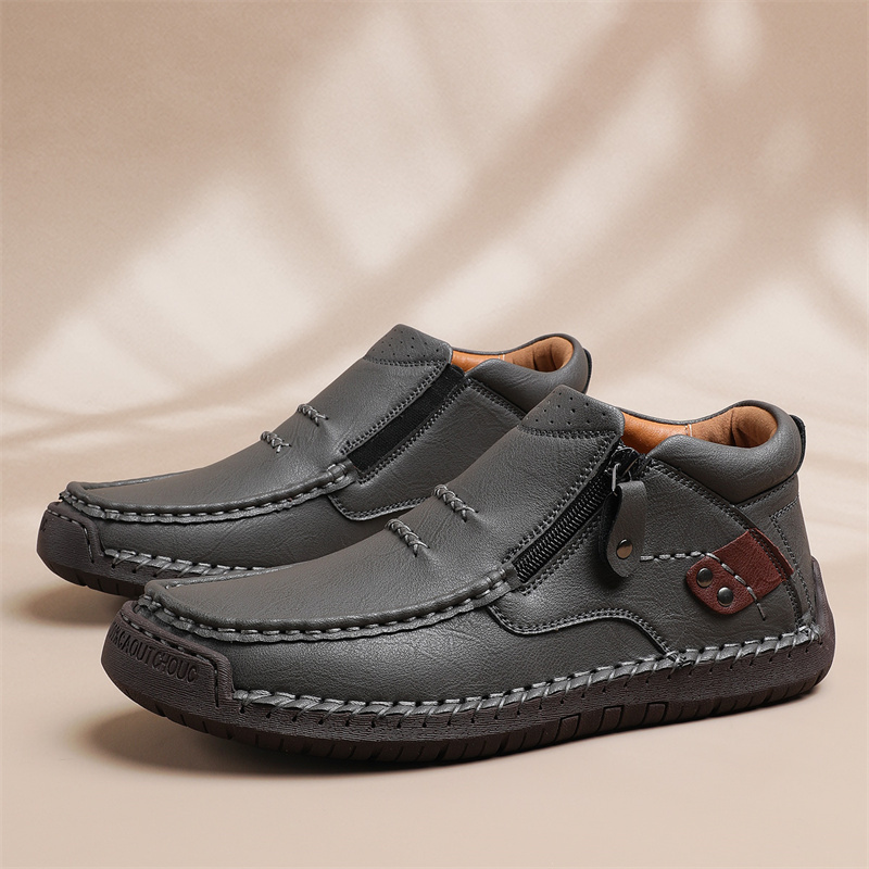 (🔥Lowest Price) Men's Waterproof Non-slip Wide Roe Handmade Cowhide Shoes Slip-on Orthopedic Shoes Driving Shoes, Suitable For Any Scene(🔥Free Orthopedic Insole)