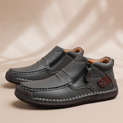 (🔥Lowest Price) Men's Waterproof Non-slip Wide Roe Handmade Cowhide Shoes Slip-on Orthopedic Shoes Driving Shoes, Suitable For Any Scene(🔥Free Orthopedic Insole)