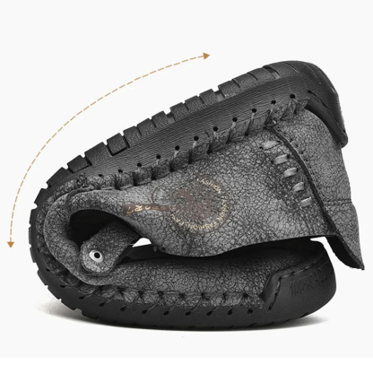 Men Handmade Daily Micro Flat Heel Casual Shoes-burnzay