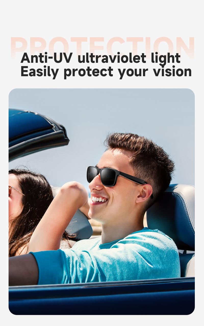 Smart Bluetooth Audio Sunglasses &ndash; Unisex Sports Eyewear with Built-in Mic & Speakers, UV Protection, Perfect for Summer & Outdoor Activities