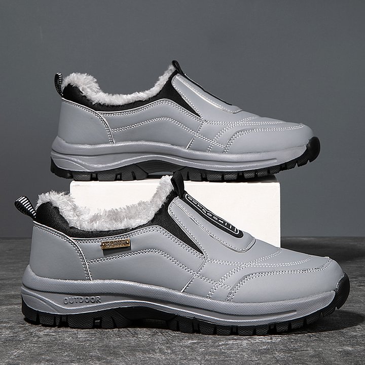 (e??��Best Selling) Men's Comfortable Waterproof Orthopedic Walking Shoes Plus Velvet Shoes
