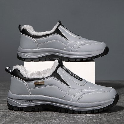 (e??��Best Selling) Men's Comfortable Waterproof Orthopedic Walking Shoes Plus Velvet Shoes