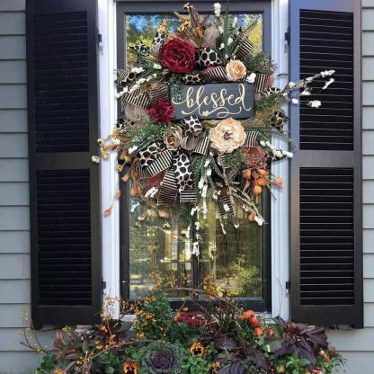 🍁Fall Cheetah Wreath-Year Round Wreath