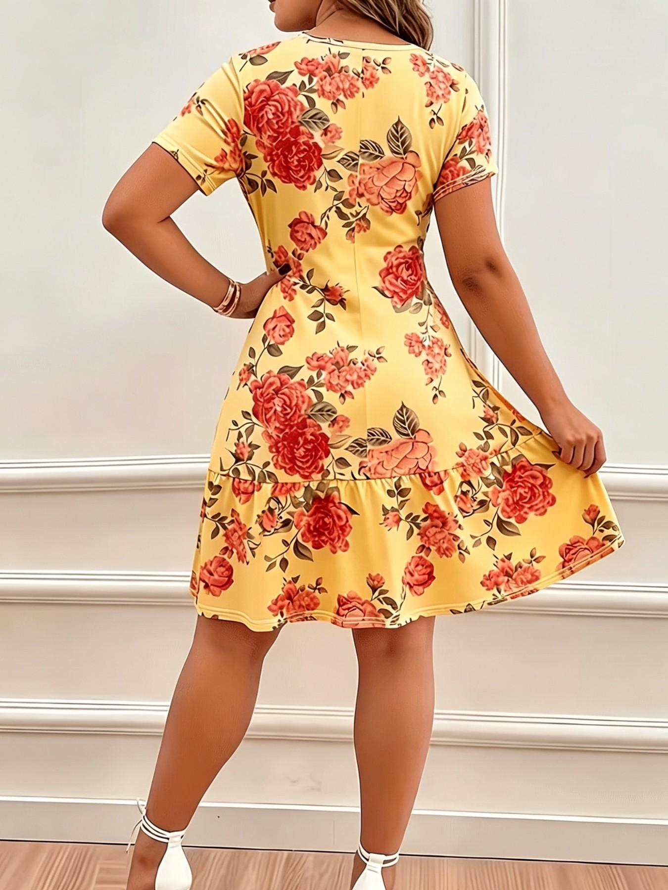 Summer Women's Casual Full Print High Elasticity Dress, Comfortable and Stylish, Perfect for Daily Wear, Trendy and Versatile Design Summer Women's Casual Full Print High Elasticity Dress, Comfortable and Stylish, Perfect for Daily Wear, Trendy and Versatile Design