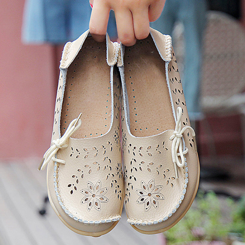 Vanccy- Leather Loafers Flats-walkjoyful