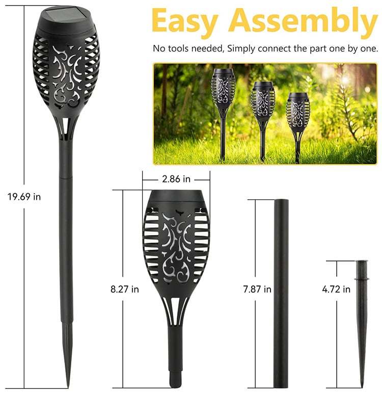 Solar Powered Fire Flame Design Garden Light