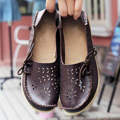 Vanccy- Leather Loafers Flats-walkjoyful