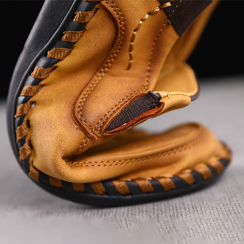 MEN'S LEATHER HAND-STITCHED CASUAL SHOES-walkjoyful