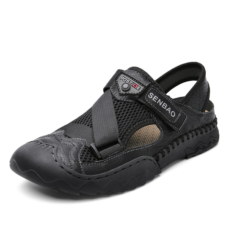 Men's Sandals Leather Durable Non Slip Outdoor Hiking Trekking Sandals
